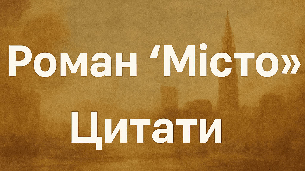 Цитати з роману «Місто» Підмогильного. Філософські роздуми та характеристика героїв